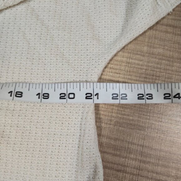 Lucky Brand Waffle Knit Top Size Small Cream Casual Bohemian - Picture 5 of 9